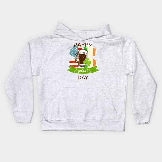 St Patricks Day 2019 - Irish American Flag Kids Hoodie by victoriashel